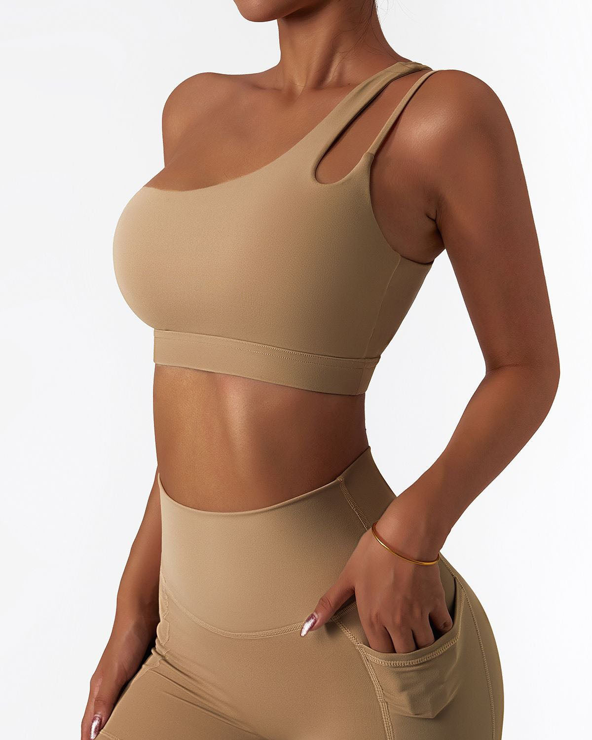 One Shoulder Asymmetrical Sports Bra