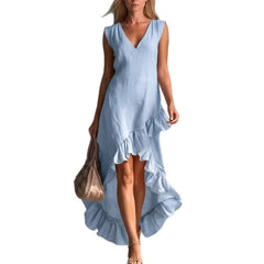 Cotton-linen Long Dress For Women