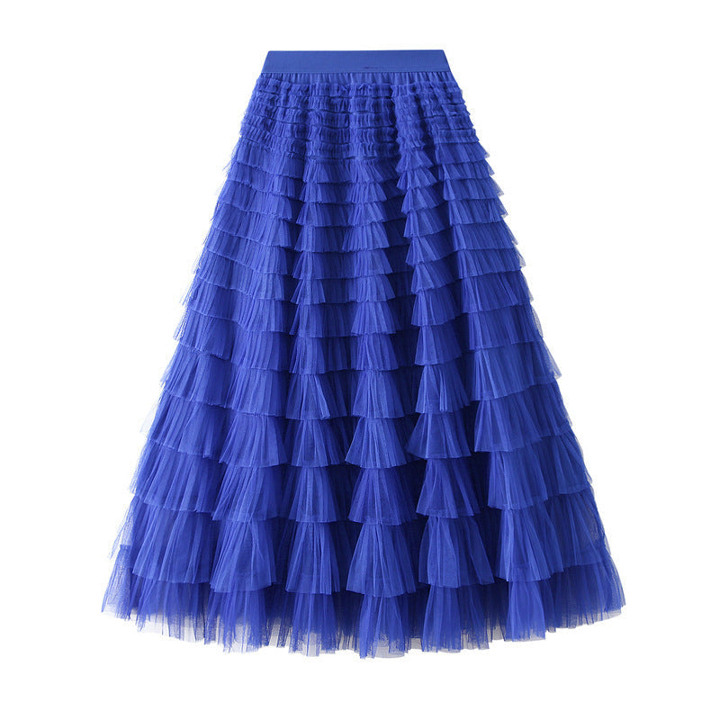 Cake Skirt White Gauze Skirt Pleated Skirt