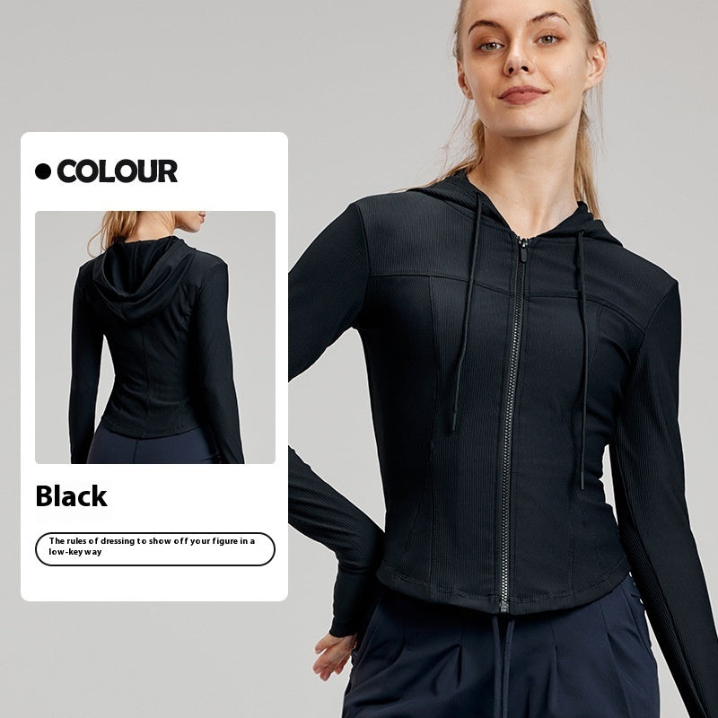 Long Sleeve Yoga Wear Coat Slim Fit Slimming Women