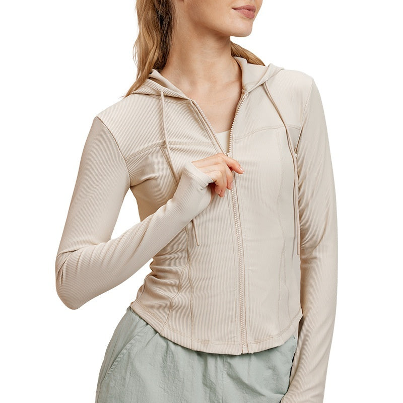 Long Sleeve Yoga Wear Coat Slim Fit Slimming Women