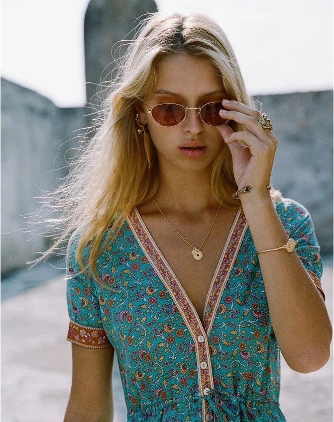 dress bohemian print dress