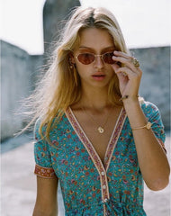 dress bohemian print dress
