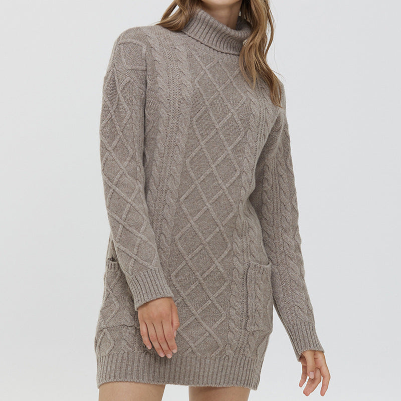 Mid-length Woolen Sweater Dress