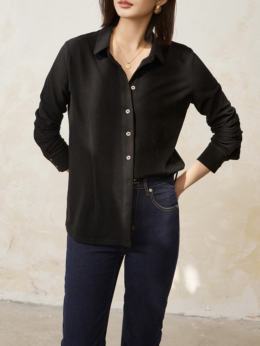 Three-Dimensional Simple Long-Sleeve Shirt