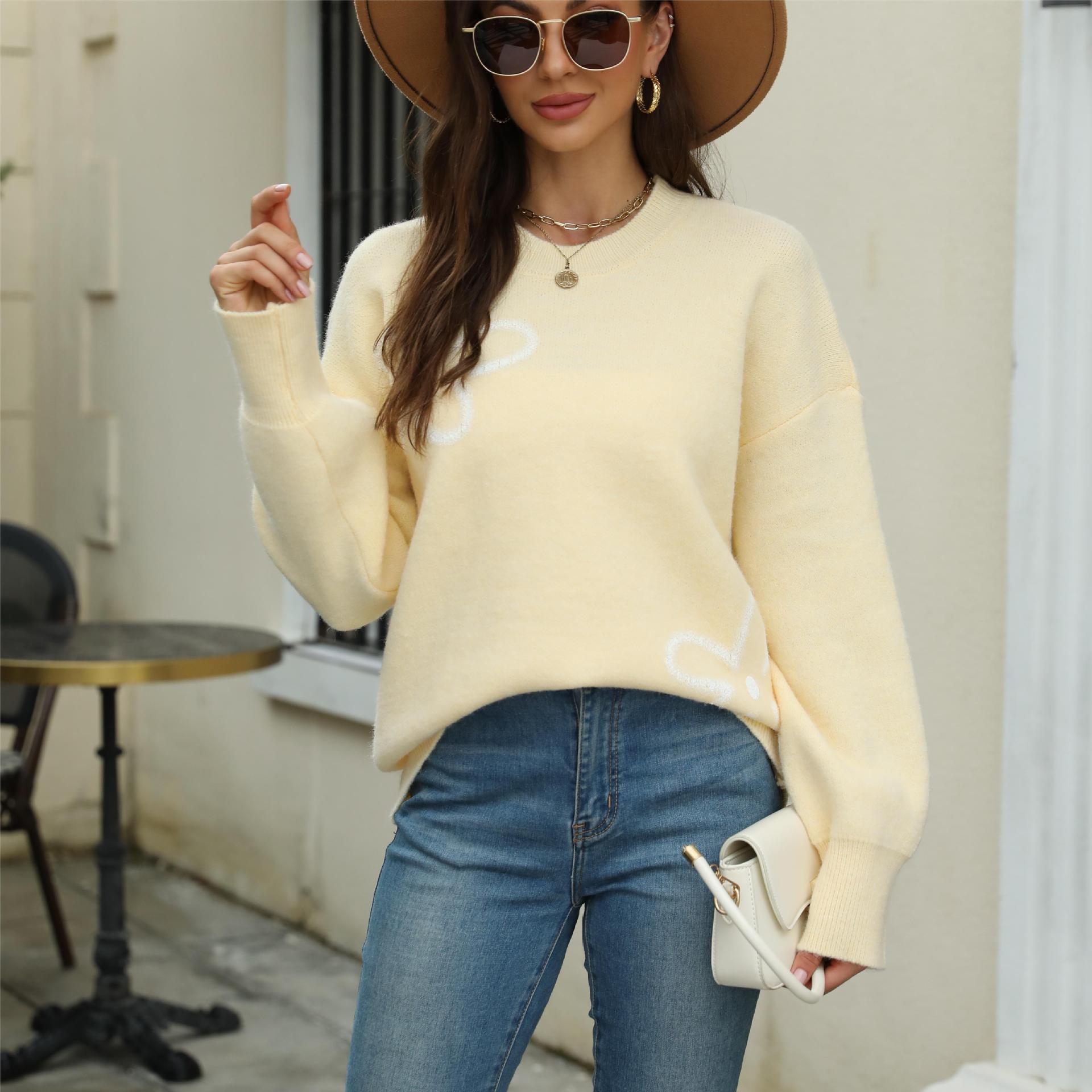 Sweaters Clothing Printed Pullover Flower Shirt