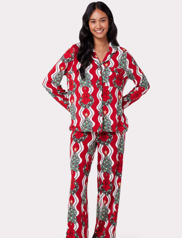 Christmas Printed Long-sleeved Trousers Ladies Home Leisure Suit