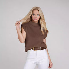 Style Turtleneck Vest Sweater