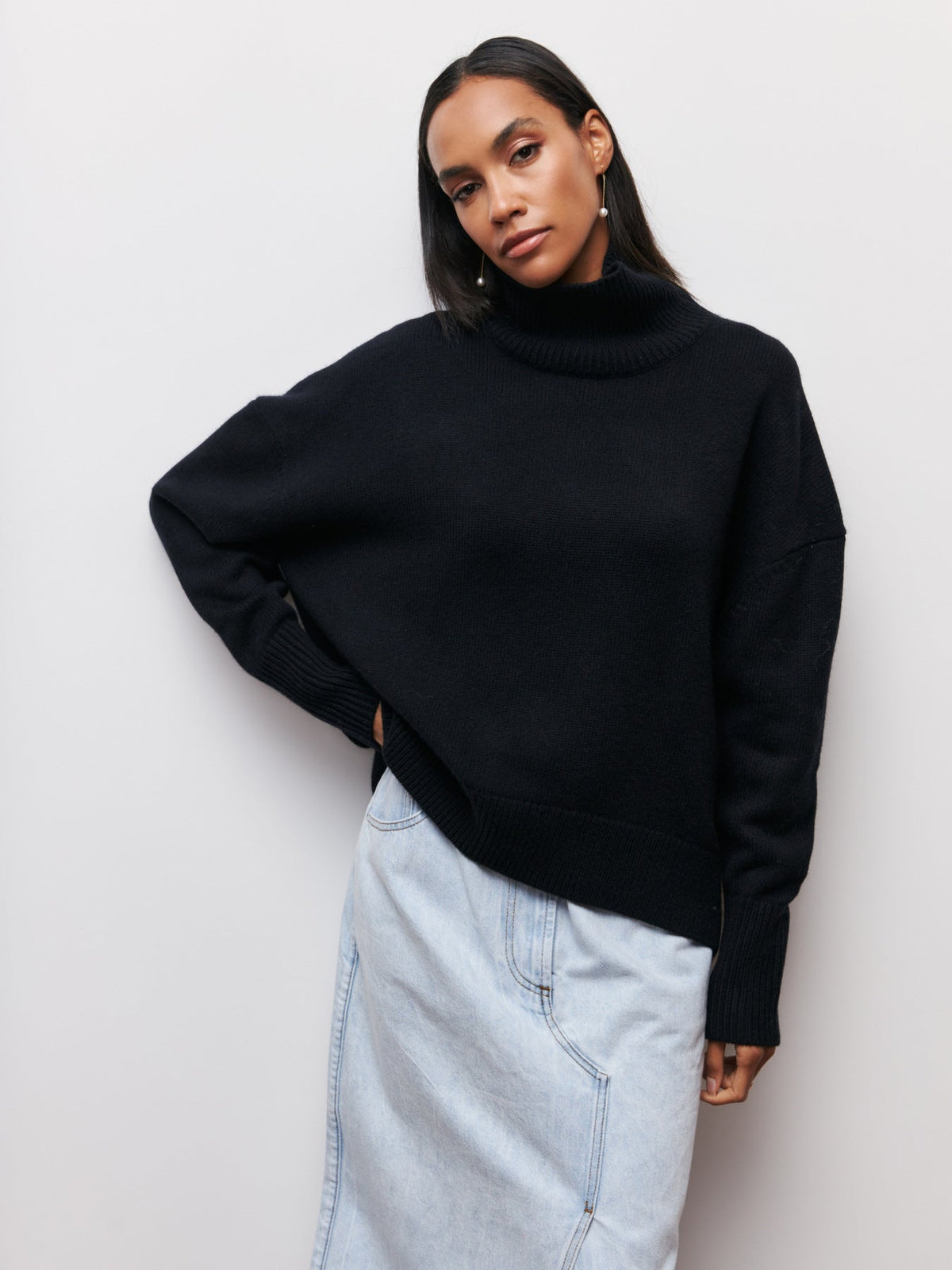 Turtleneck Sweater Ins Solid Color Long Sleeve Pullover Top Clothing