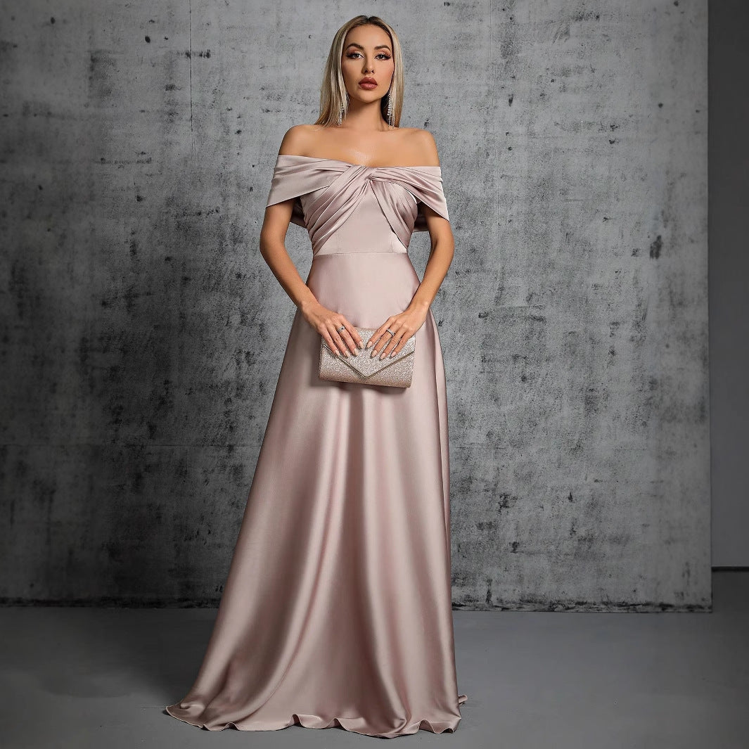 Off-shoulder Cocktail Party Christmas Party Bottoming Dress