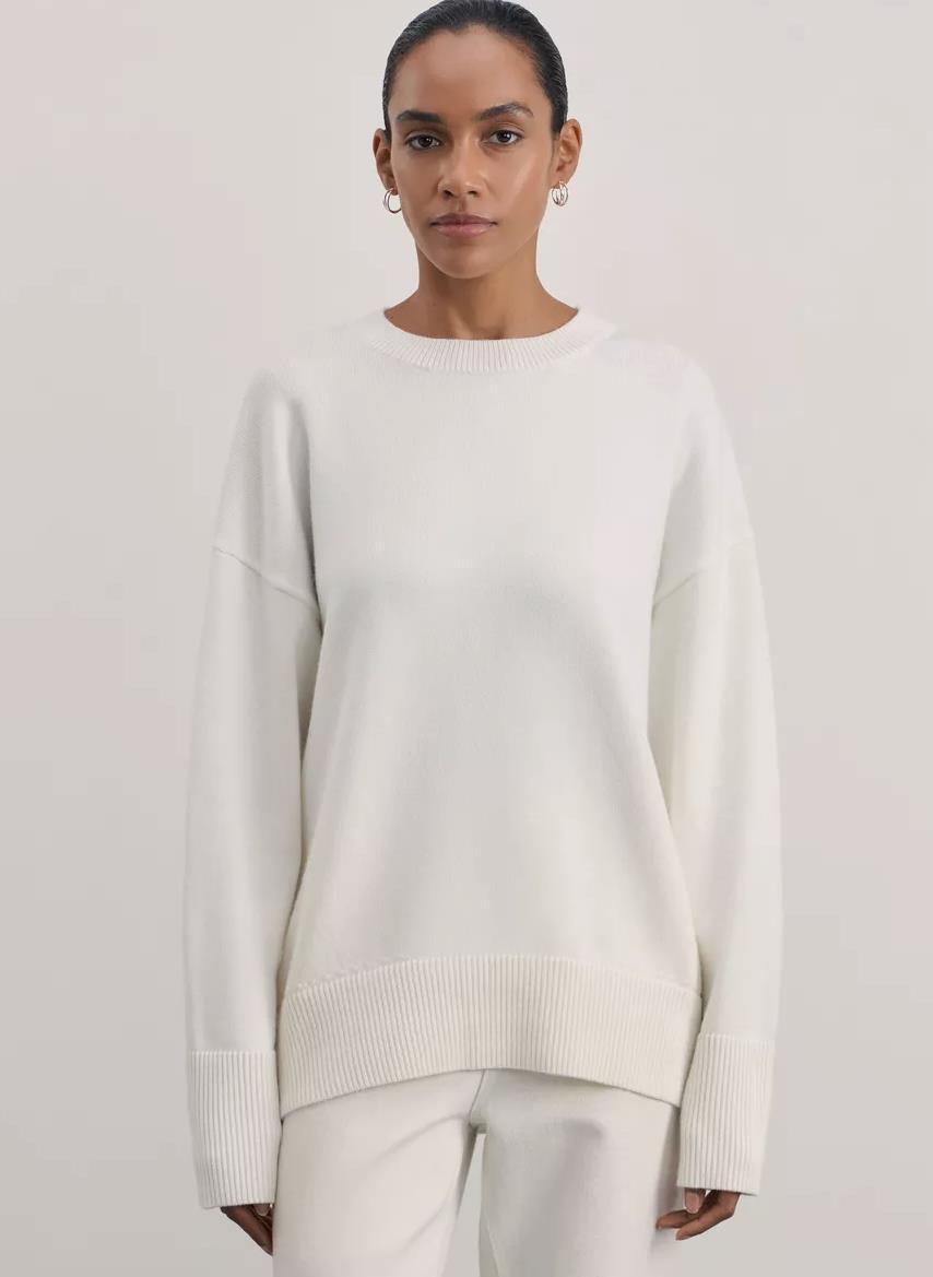 Knitted Round Neck Solid Color Loose Sweater