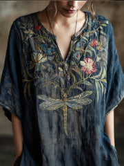 Spring Carnival Trendy Printed Womens V-Neck Short-Sleeve Top