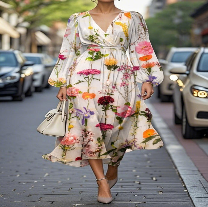 Printed Casual Retro Dress