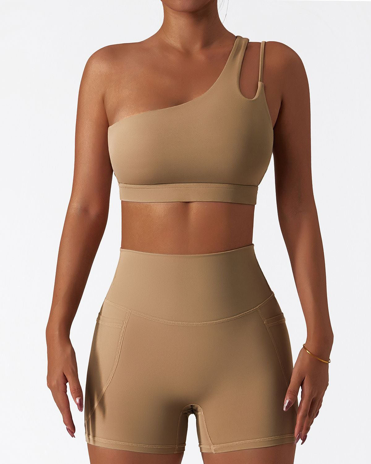 One Shoulder Asymmetrical Sports Bra