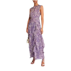 Spring And Off-the-shoulder Clothing V-neck Chiffon Dress
