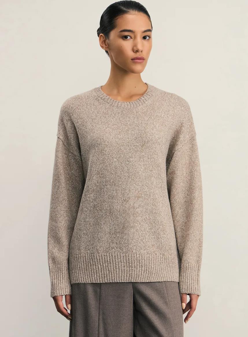 Knitted Round Neck Solid Color Loose Sweater