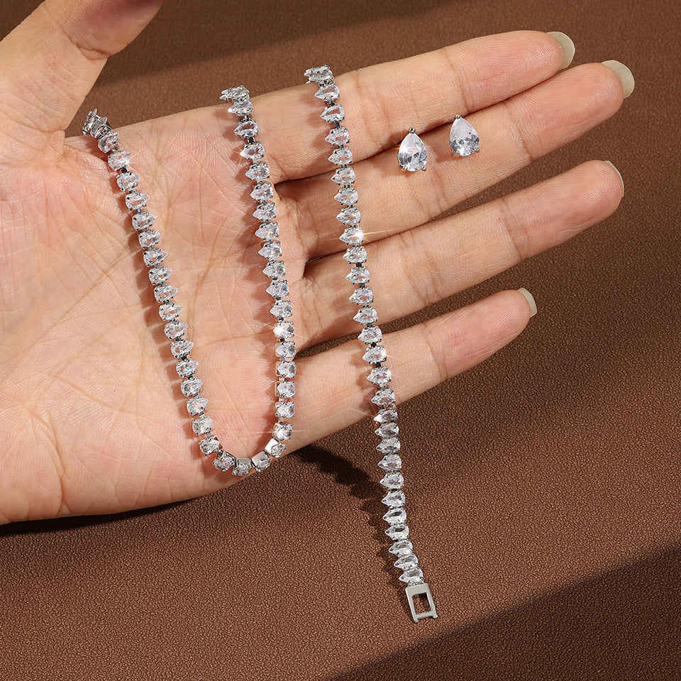 Simple And Elegant Zircon Jewelry Set