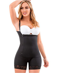 Shapewear Side Zipper Tummy Control Hip Lift Lace Ajustable Shoulder Strap Bodysuit Butt LiFter