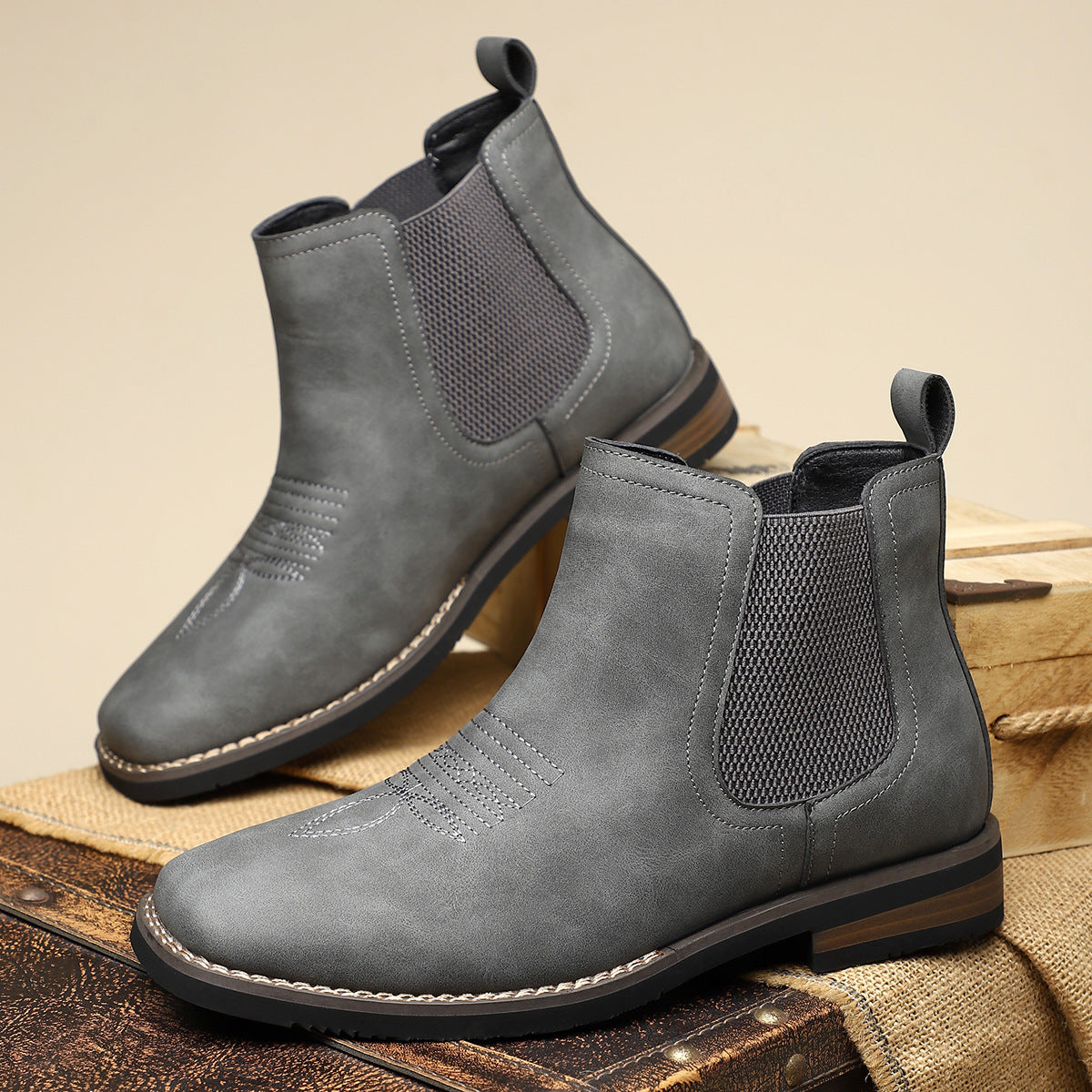 Men's And Casual British Style Mid-calf Martin Boots