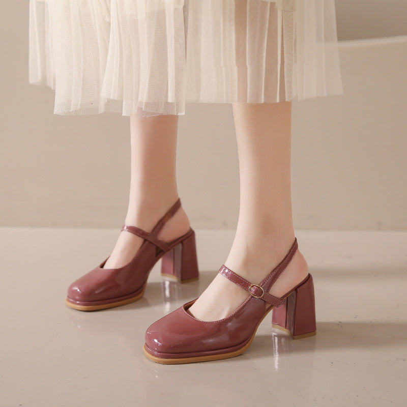 French Toe Cap High Heel Sandals Women