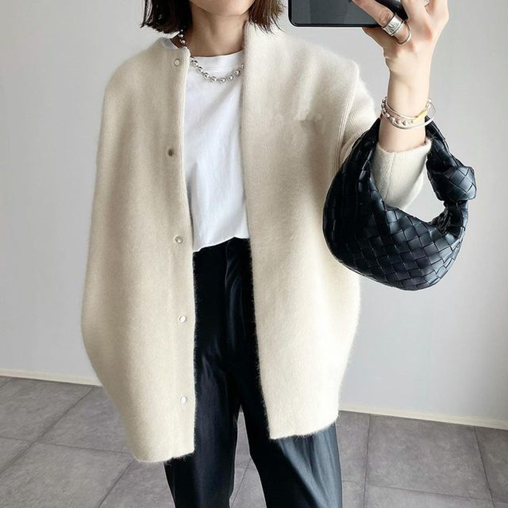 Ins Single Breasted Cardigans Solid Color Knitted Jacket Spring Clothing