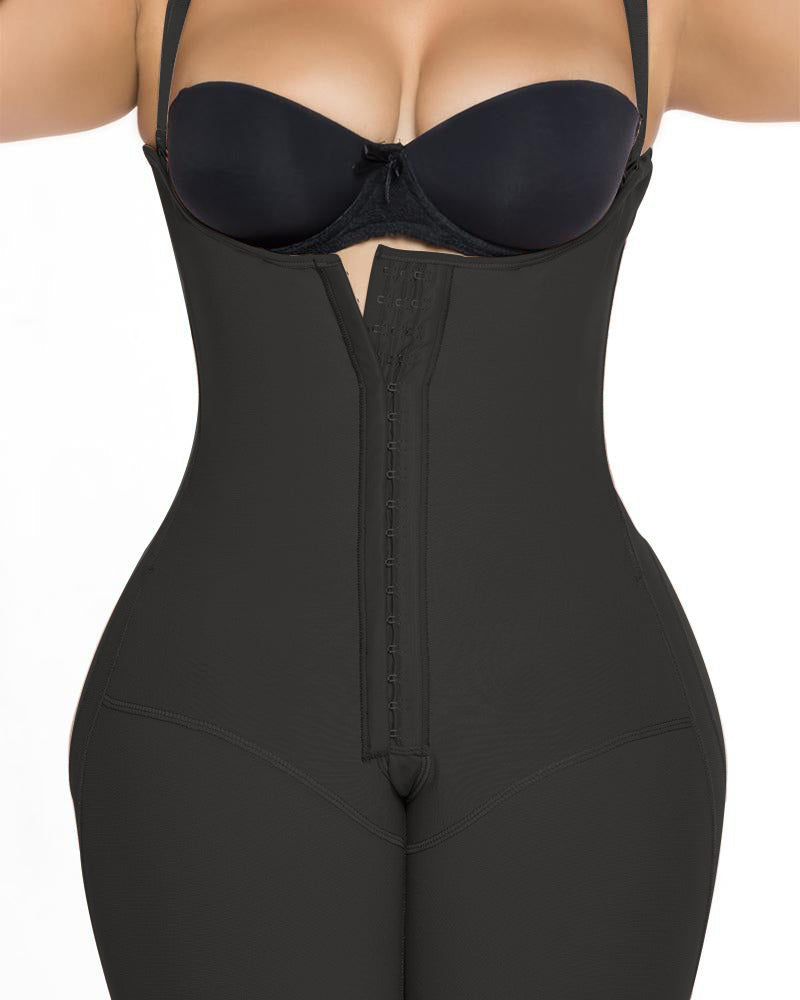 Knee Length Underbust Body Shaper Fajas For Postpartum Girdle Body Shaper