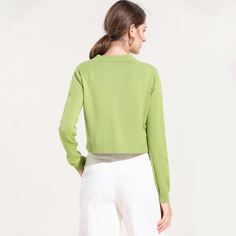 Style Knitted Sweater Cardigan V Neck Casual Sweater