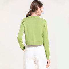 Style Knitted Sweater Cardigan V Neck Casual Sweater