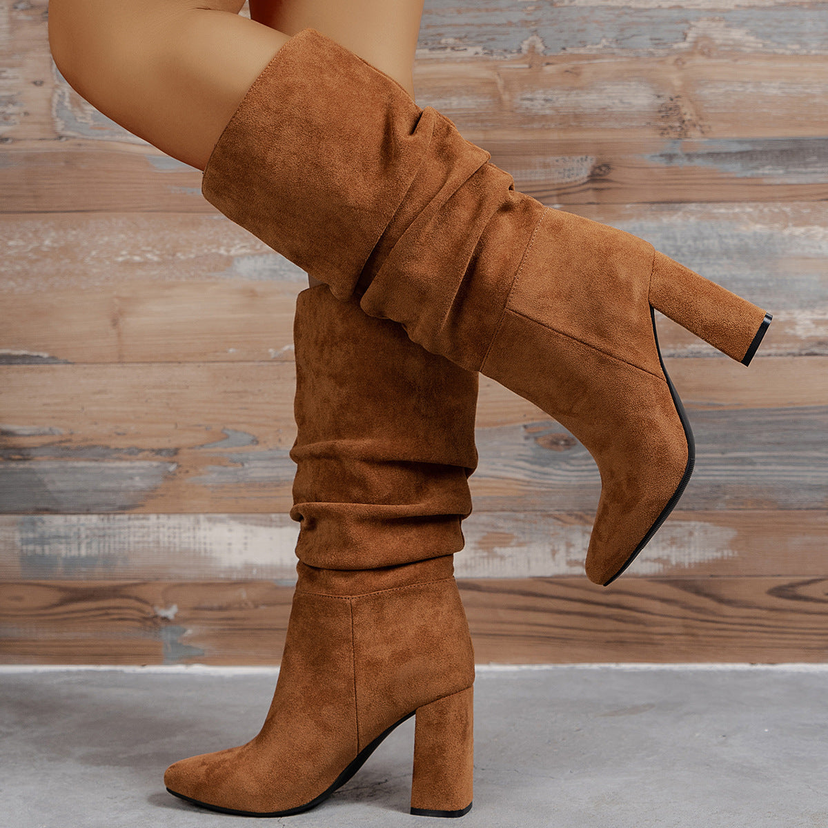 High Heel Slip-on Boots