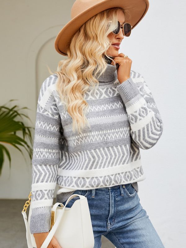 Loose Turtleneck Sweater Idle Style Casual Knitted Sweater
