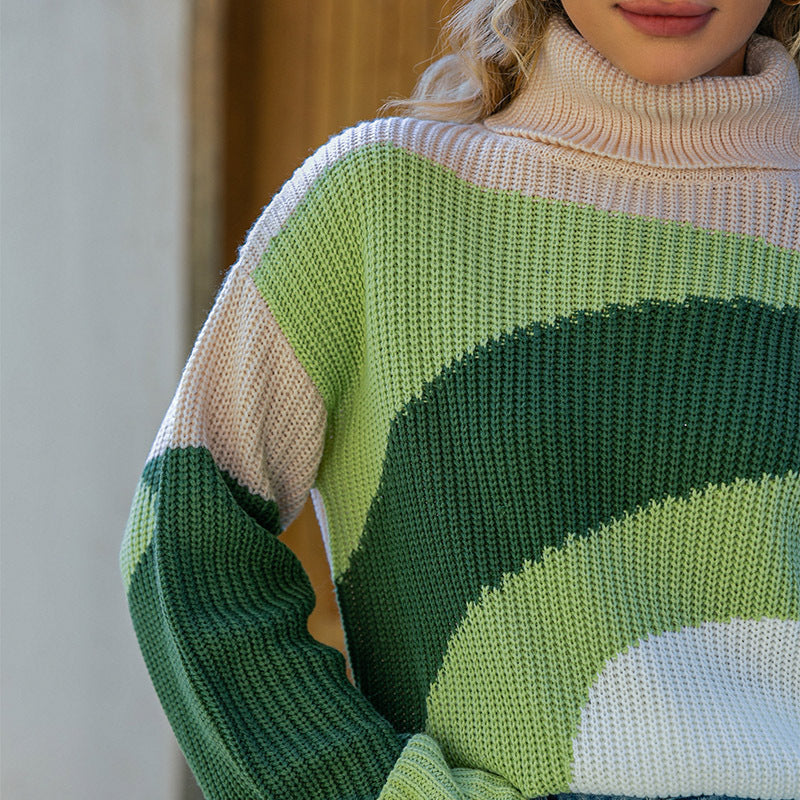 Warm Long-sleeved Turtleneck Sweater Knitted Pullover