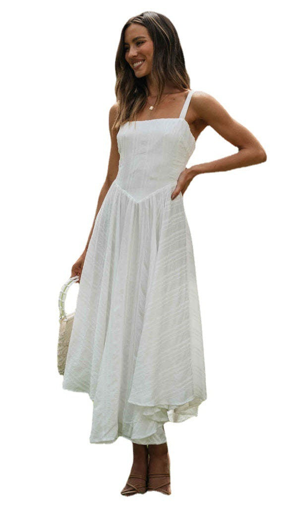 Temperament Halter Irregular Hem Long Dresses