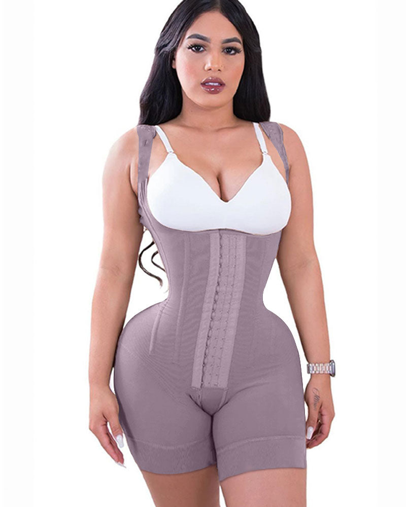 High Double Compression Garment Abdomen Control Hook And Eye Closure Tummy Control Adjustable Bodysuit