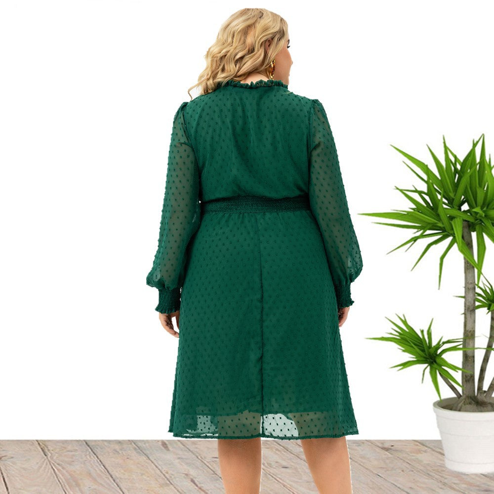 Sleeves Chiffon Cut Flower Dress