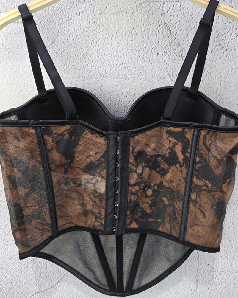 Mesh Suspender Corset