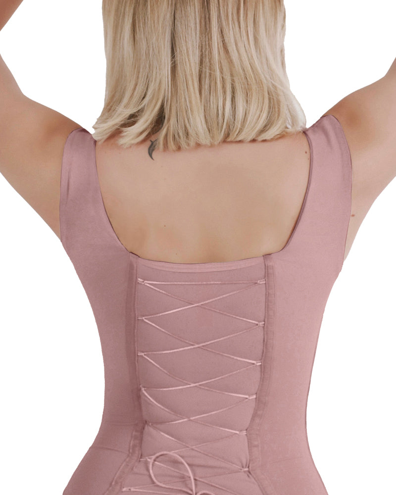 Back Lace-up Seamless Tummy Control Bodysuit