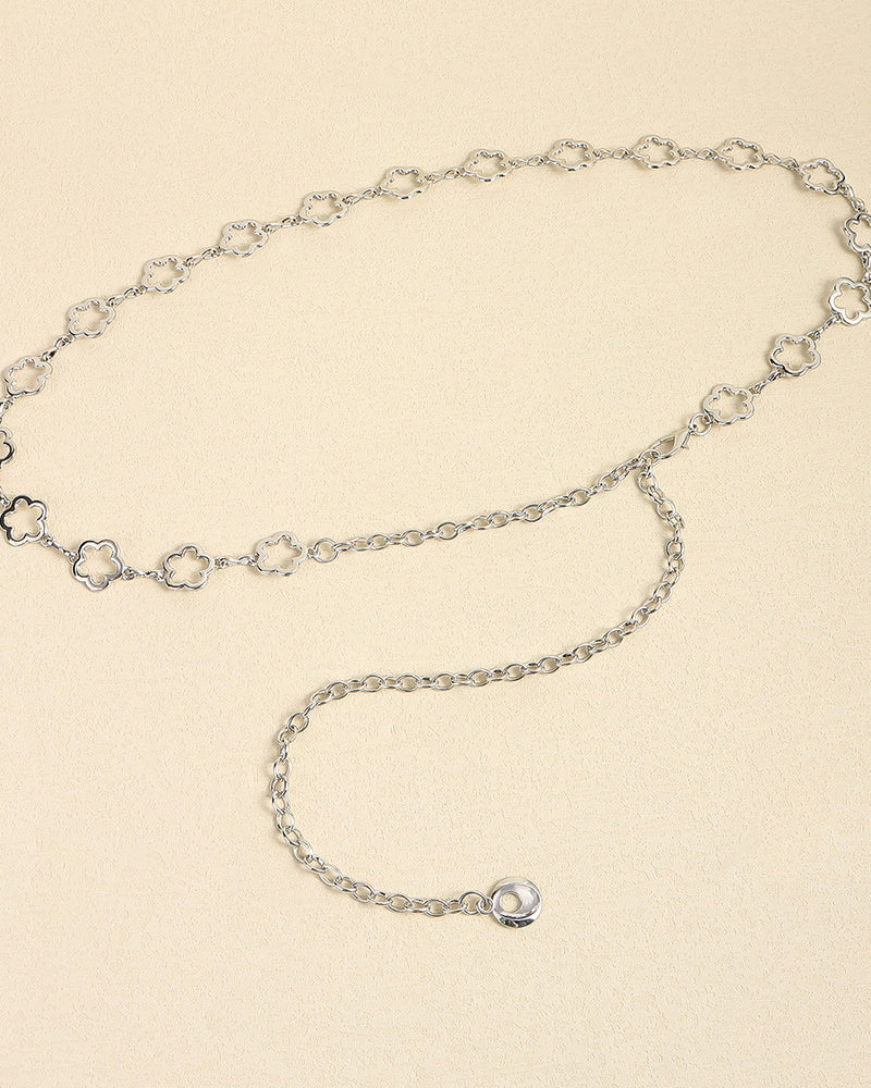 Versatile metal flower waist chain