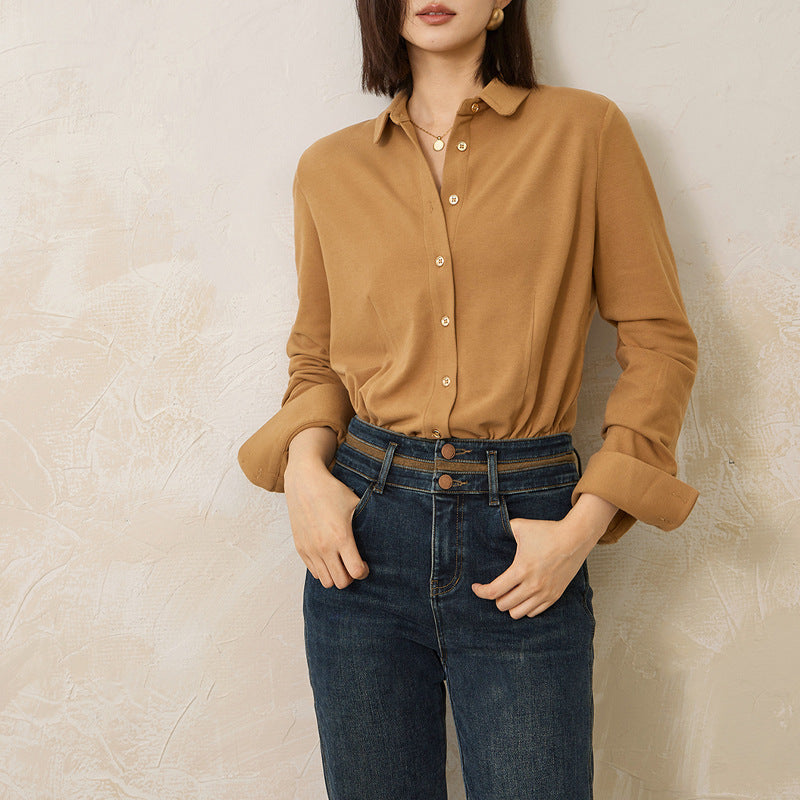 Three-Dimensional Simple Long-Sleeve Shirt
