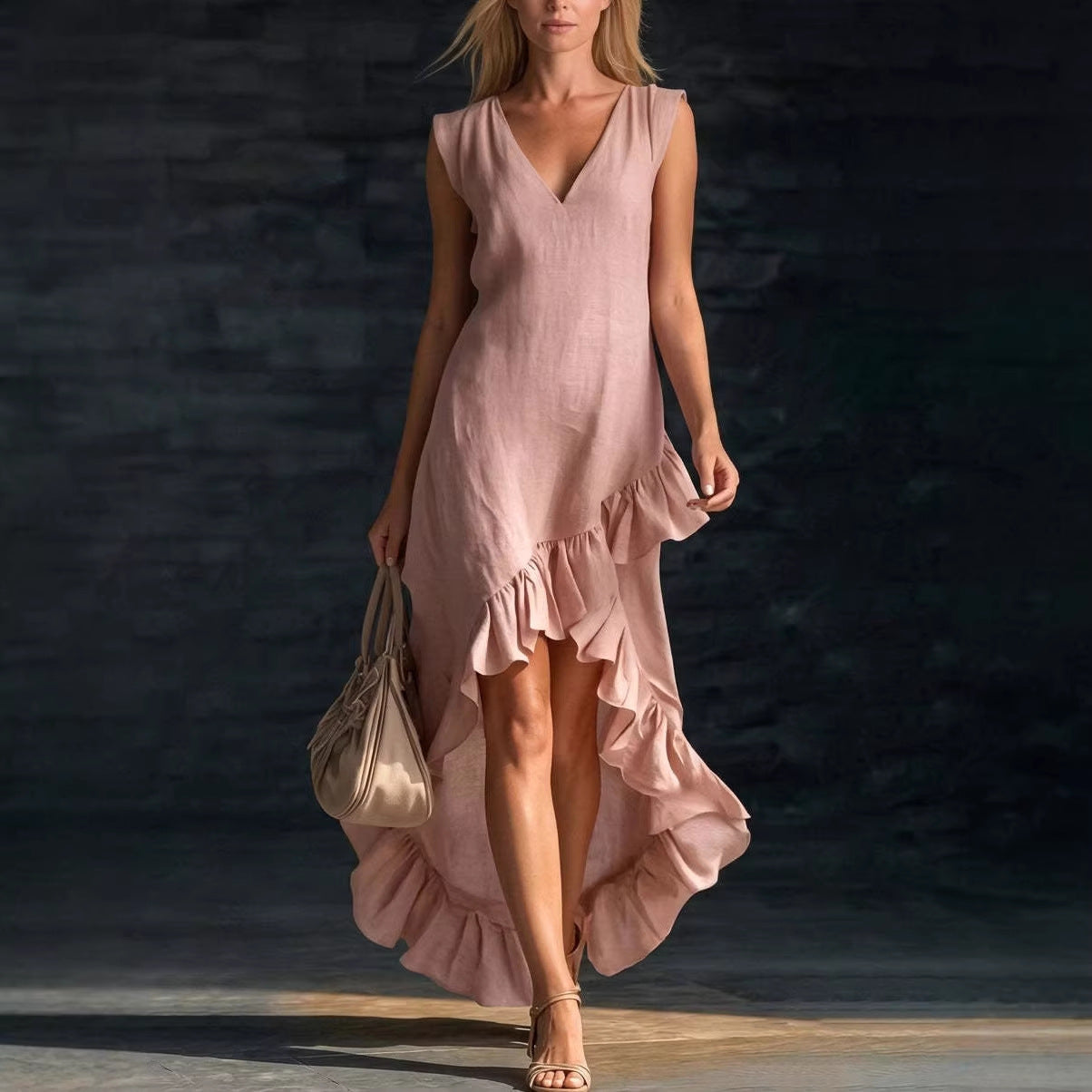 Cotton-linen Long Dress For Women