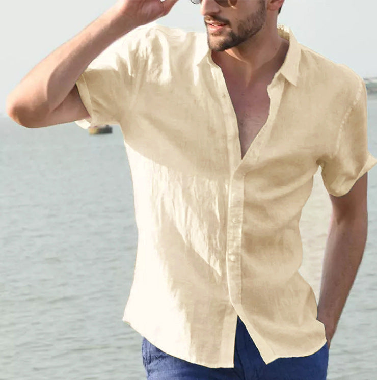 Explosive cross-border special for short-sleeved casual foreign trade men's shirts men shirt