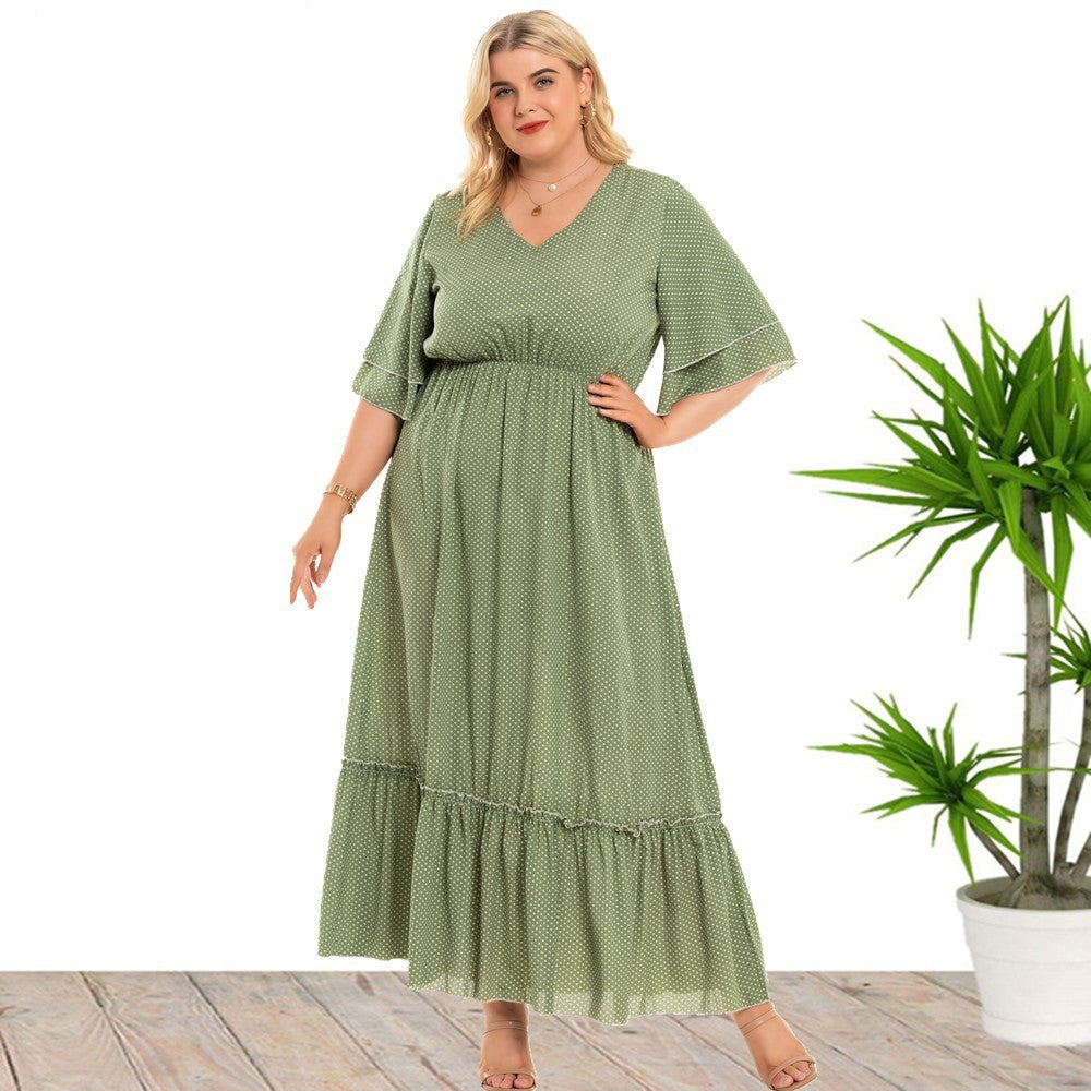 Bohemian Plus Size Polka Dot Dress Women