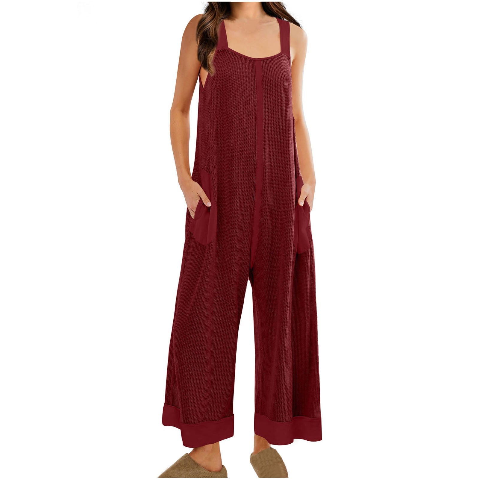Casual Loose Jumpsuit Sleeveless U-neck One-piece