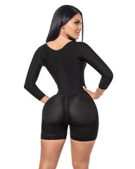 High Compression Tummy Control  Hourglass Fajas Colombianas With Sleeves