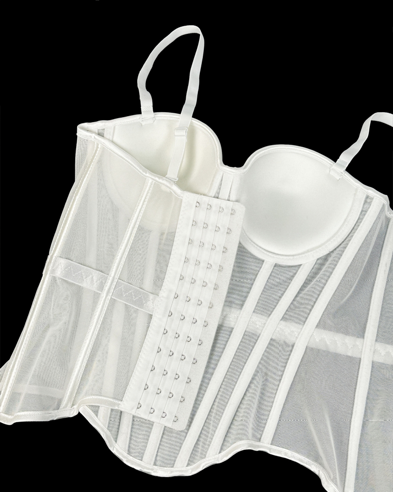 Mesh Suspender Corset Top