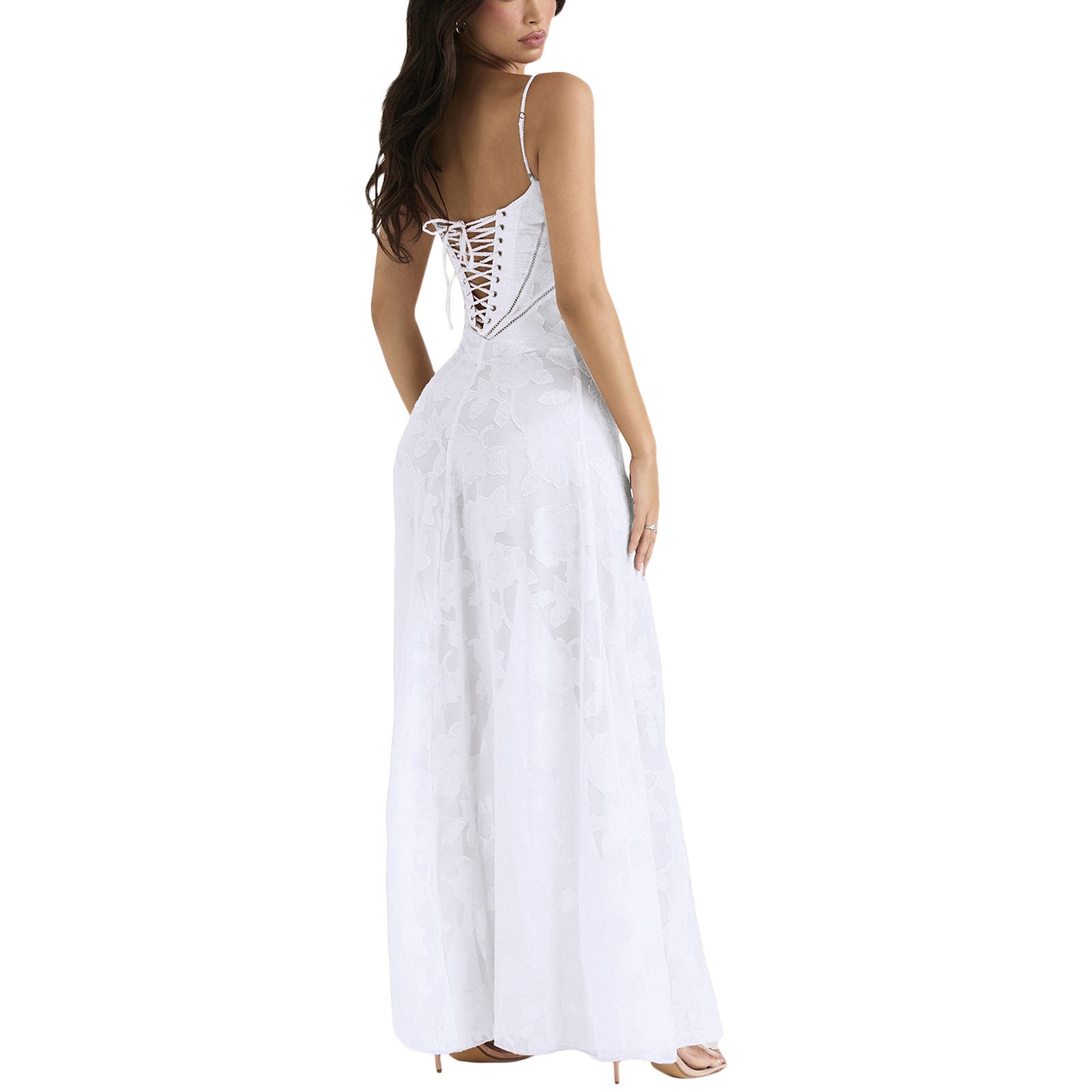 Suspender Lace Long Dress Strapless Collar Elegant Evening Dresses For Women