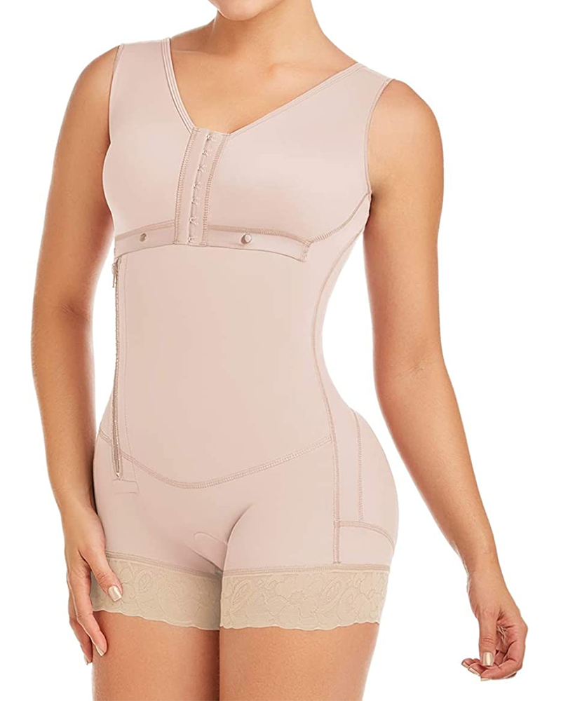 Bodysuit Bodyshaper For  Tummy Control Side Zipper Adjustable Breast Support Shaperwear
