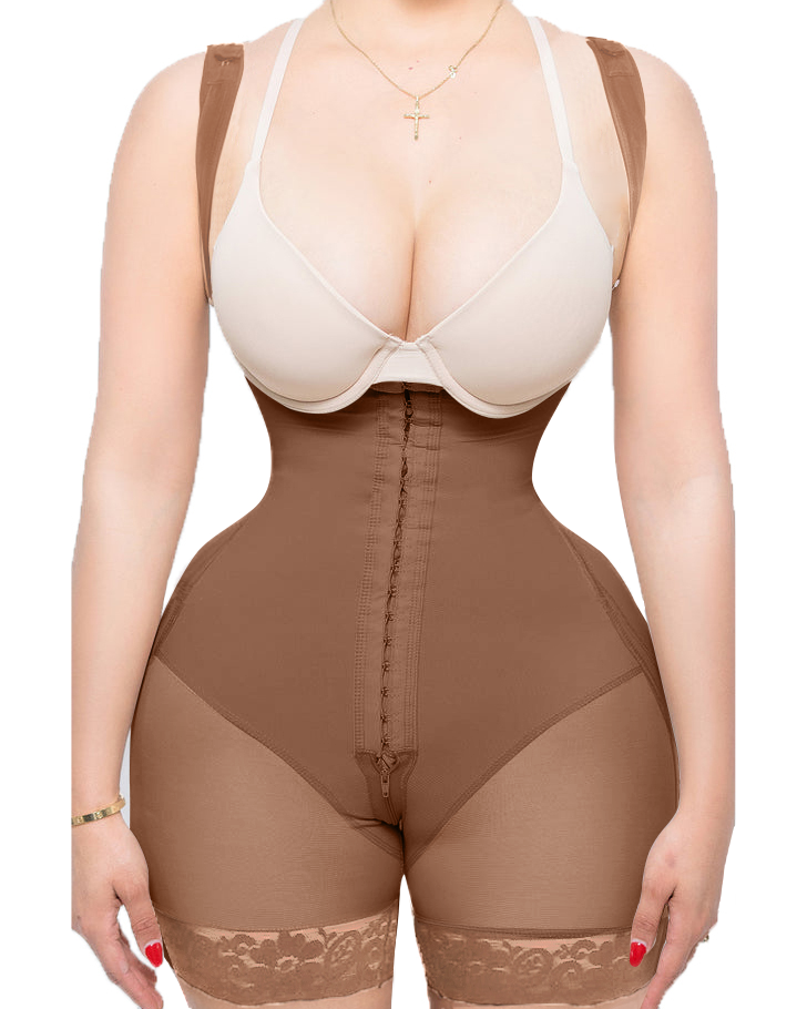 Drawstring Anti-Cellulite Bodysuit with Hooks