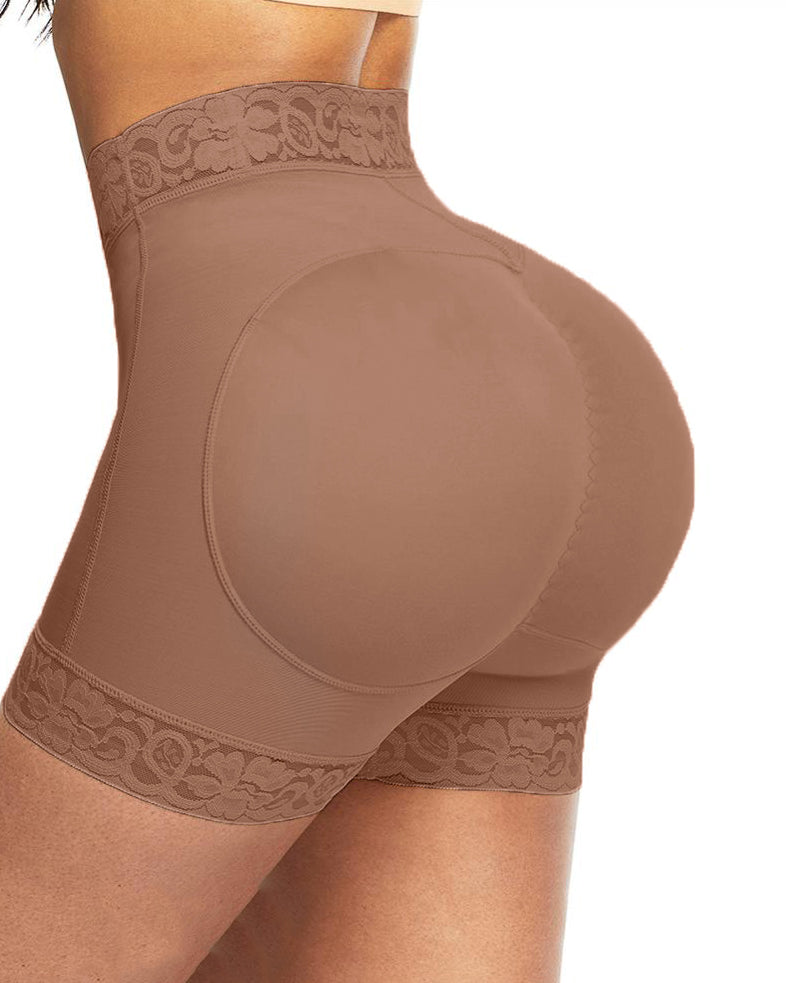 Mid-Waist Shaping Shorts Shapewear Panty With Anti-Rolling Lace Tummy Control Underwear For Butt Lifter