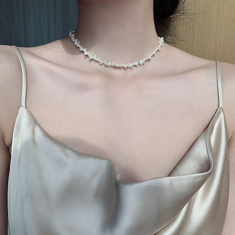 Pearl Necklaces For Chunky Pearl Choker Necklaces Baroque Pearl Necklace Dainty White Pearl Beaded Necklace Vintage Pearl Charm Choker Necklace Birthday Wedding Jewelry For Women