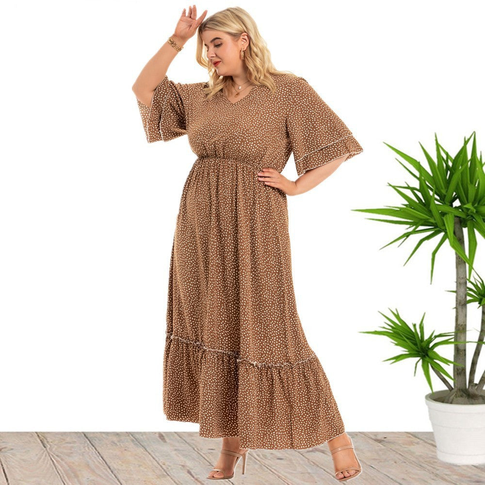 Bohemian Plus Size Polka Dot Dress Women